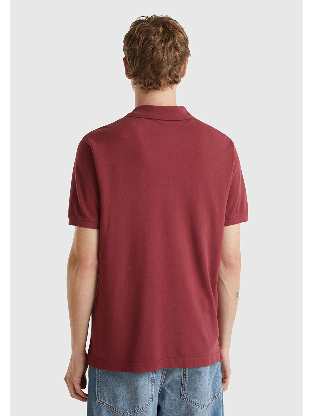 United Colors Of Benetton Erkek Bordo Regular Fit Kısa Kollu Polo T-Shirt - 4