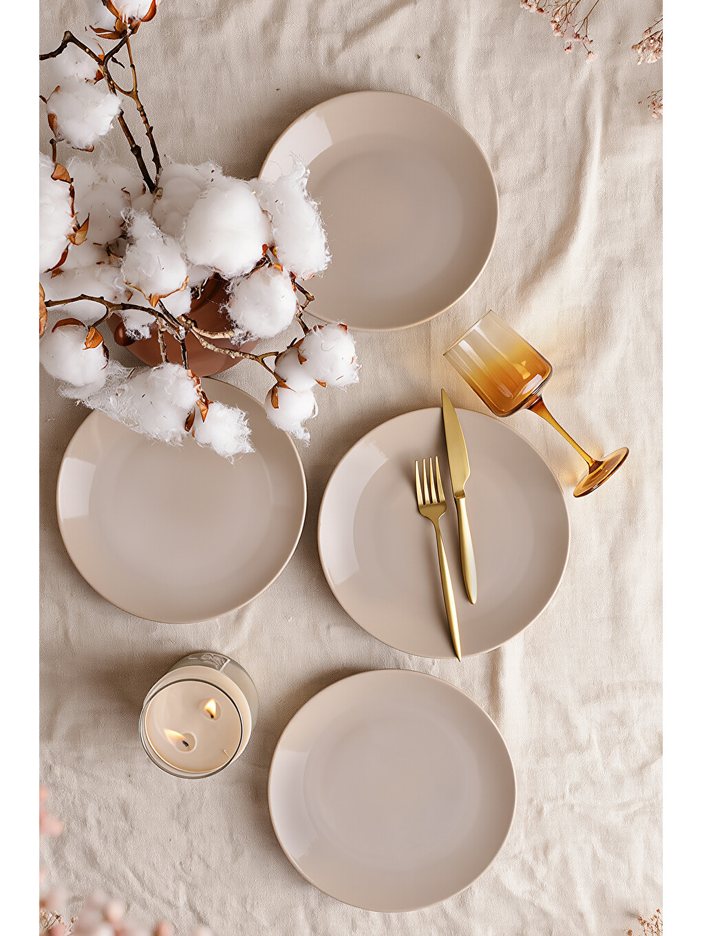 Kahverengi Taupe Ege Servis Tabağı 26 Cm 4 Adet-2