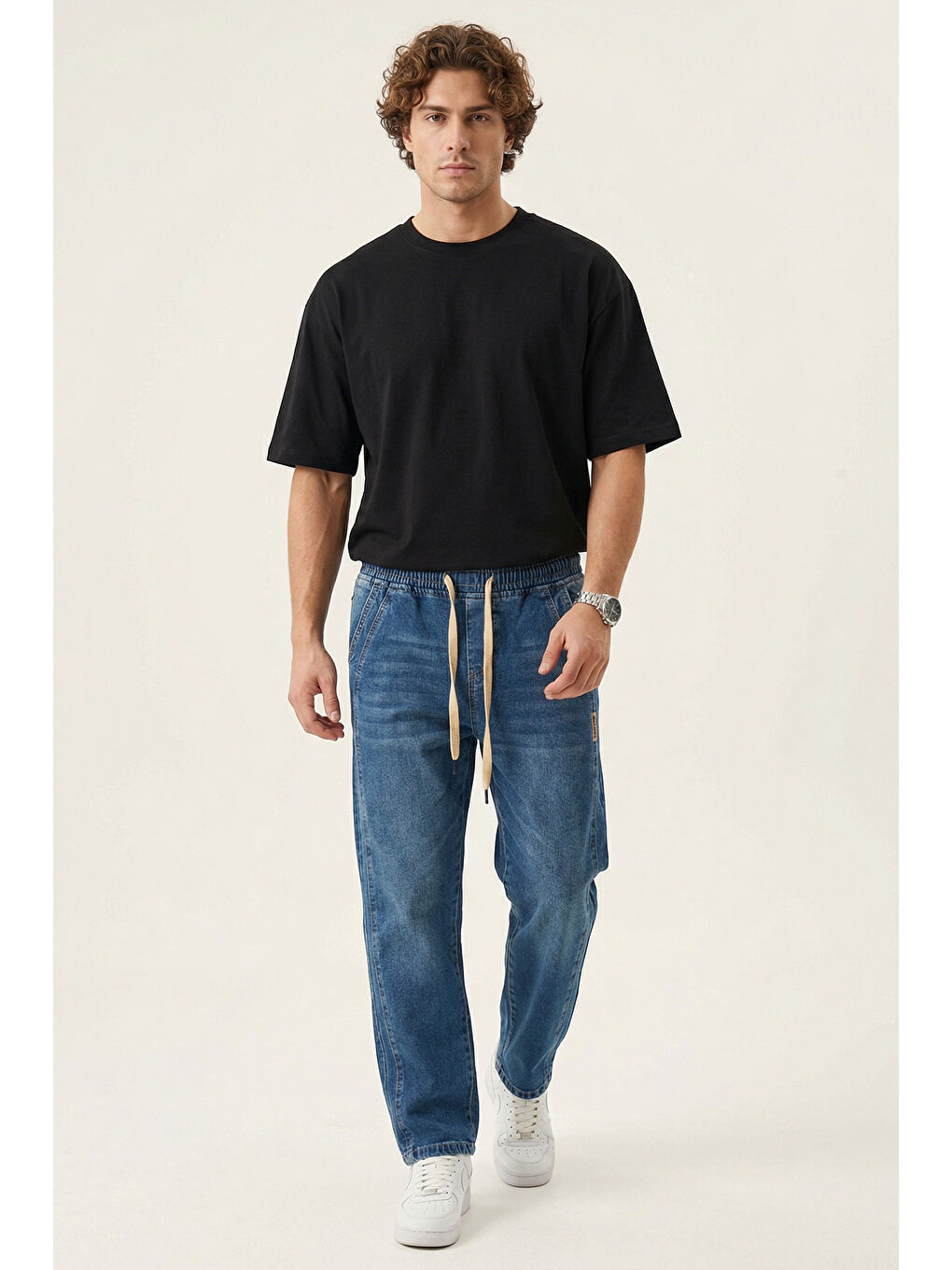 Erkek Rahat Kesim Baggy Jean Pantolon 30076 - Lacivert
