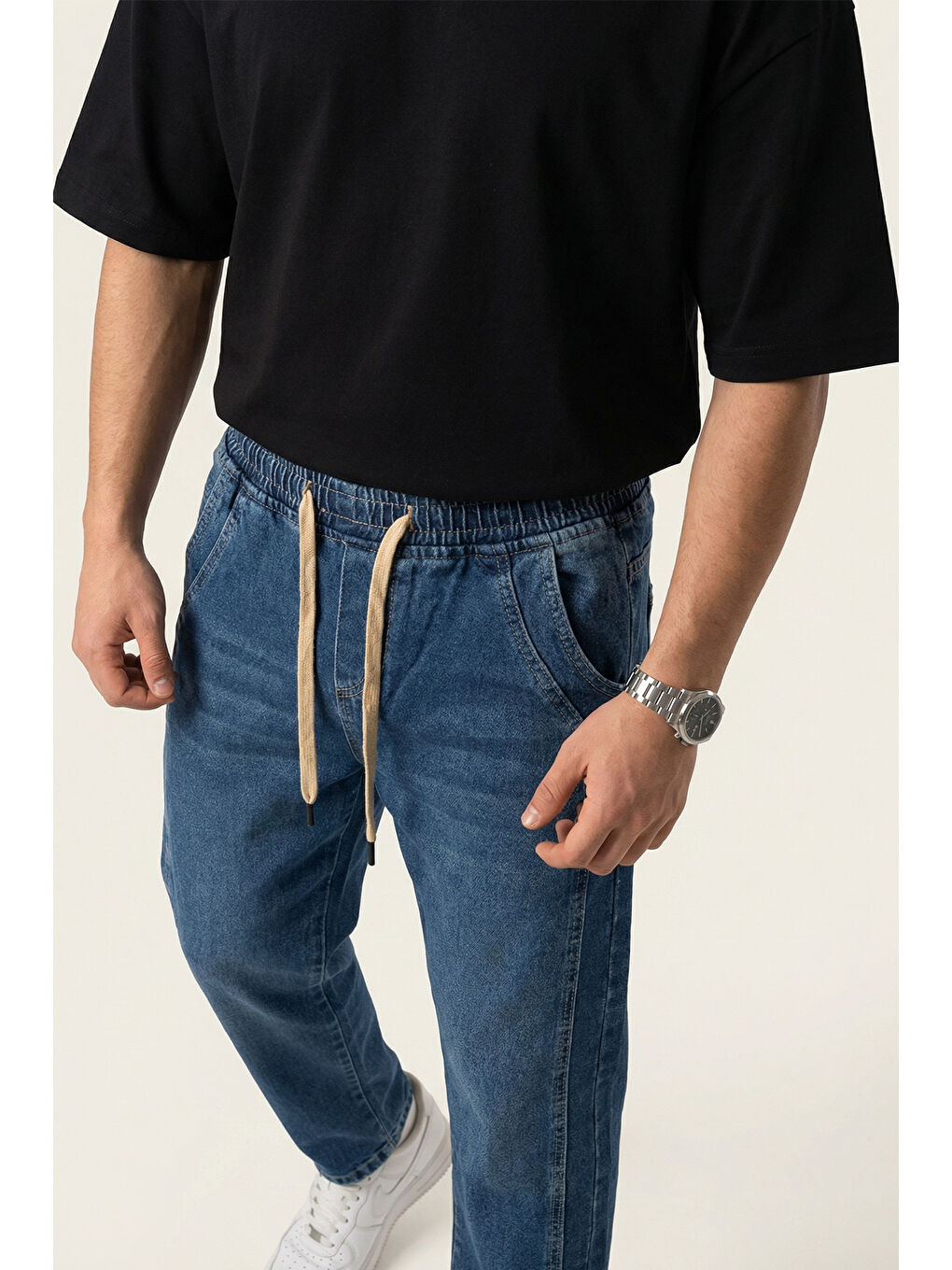 Erkek Rahat Kesim Baggy Jean Pantolon 30076 - Lacivert-1