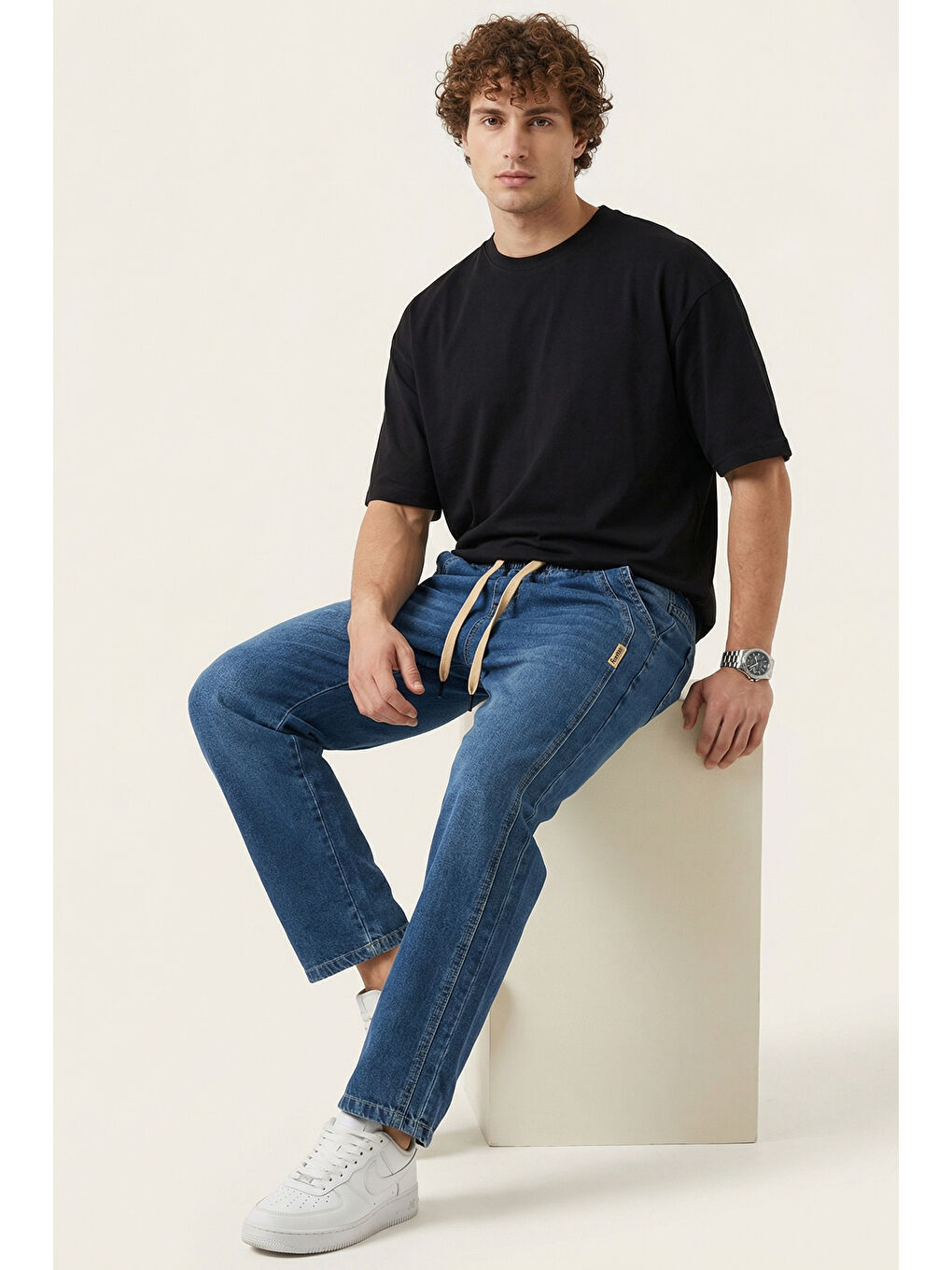 Erkek Rahat Kesim Baggy Jean Pantolon 30076 - Lacivert-2