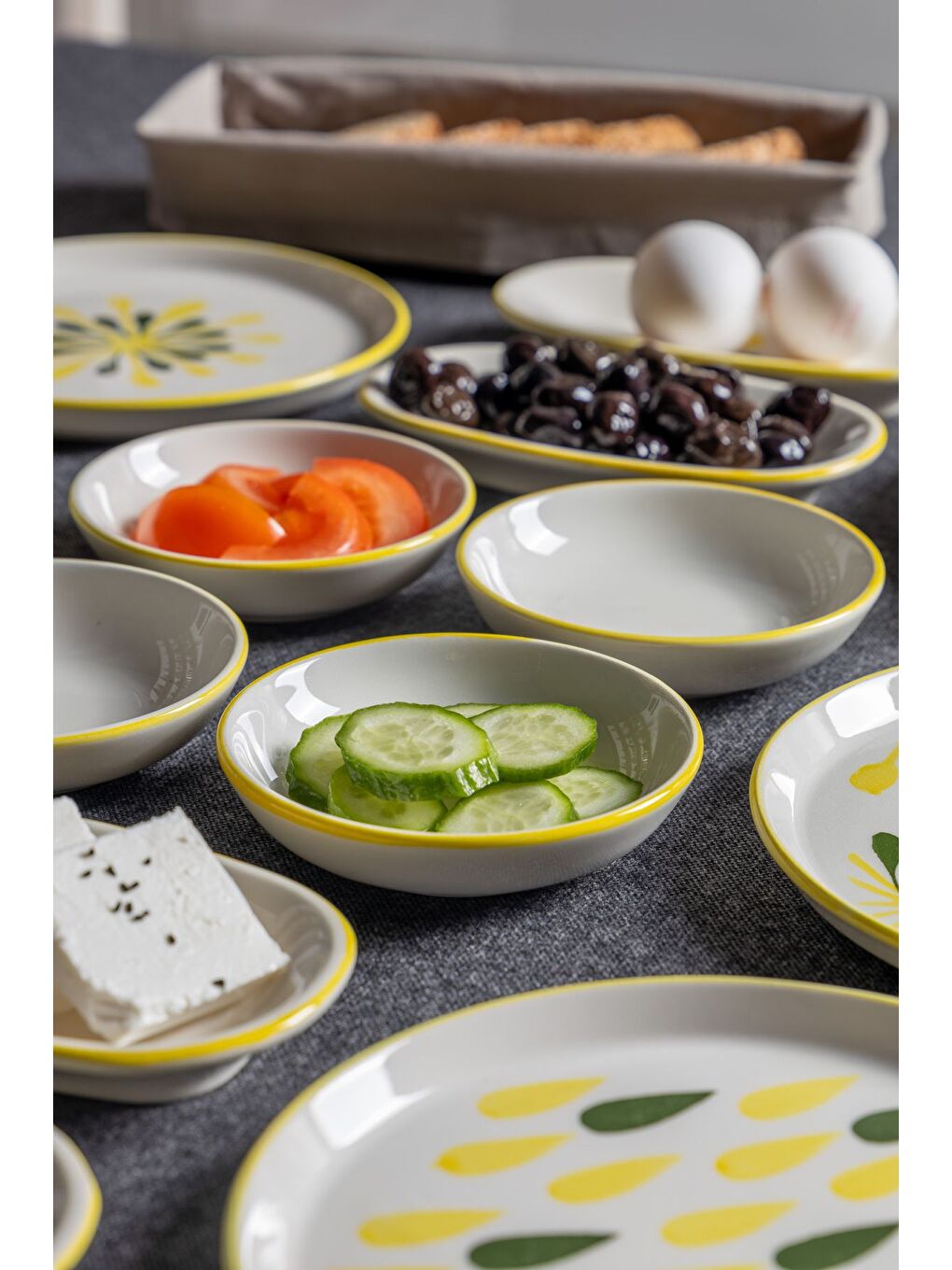 Yeşil 14 Parça 6 Kişilik Handmade Duru Kahvaltı Takımı   Lüx Kahvaltılık Sunum Seti-4