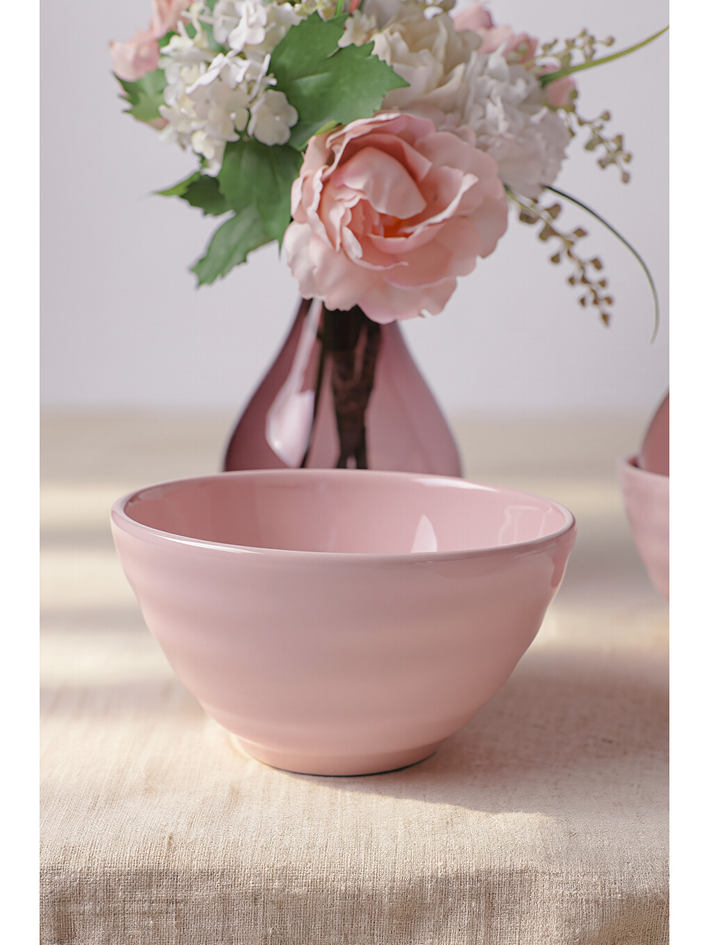 Açık Pembe Escargot Kase 14 cm 4 Adet-1