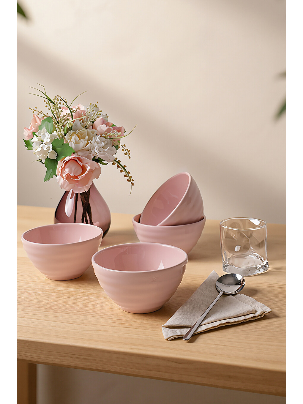 Açık Pembe Escargot Kase 14 cm 4 Adet-2