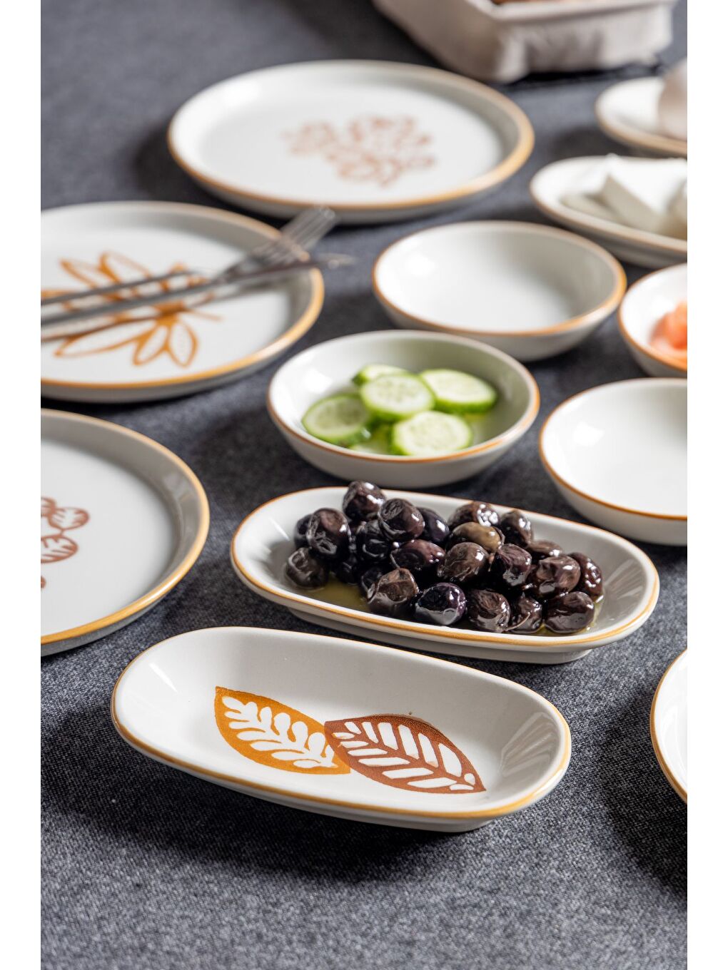 Kahverengi 14 Parça 6 Kişilik Handmade Terra Kahvaltı Takımı   Lüx Kahvaltılık Sunum Seti-1