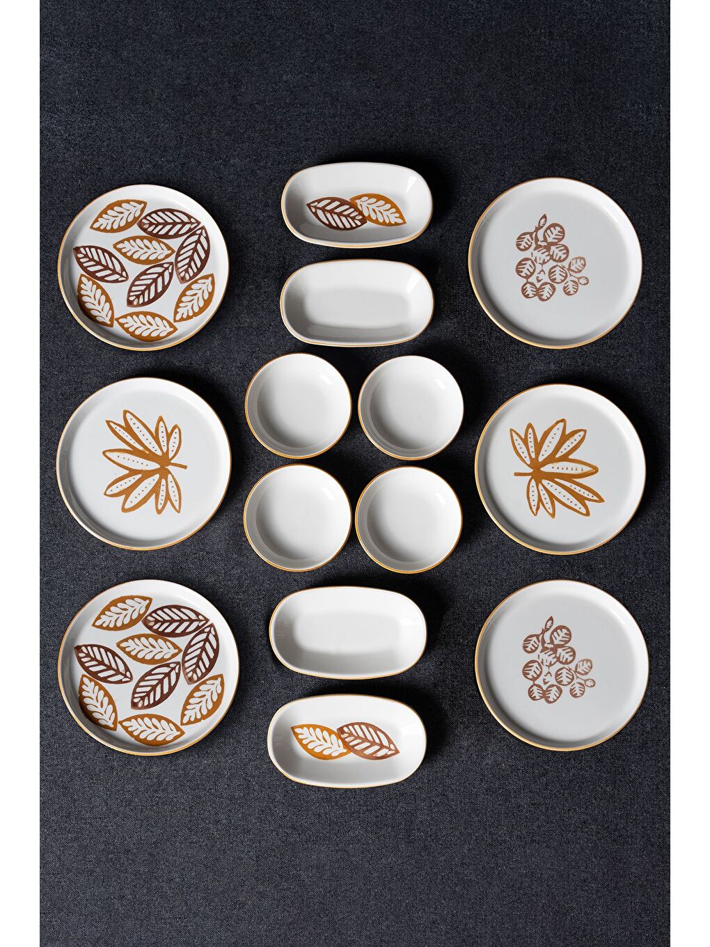 Kahverengi 14 Parça 6 Kişilik Handmade Terra Kahvaltı Takımı   Lüx Kahvaltılık Sunum Seti-2