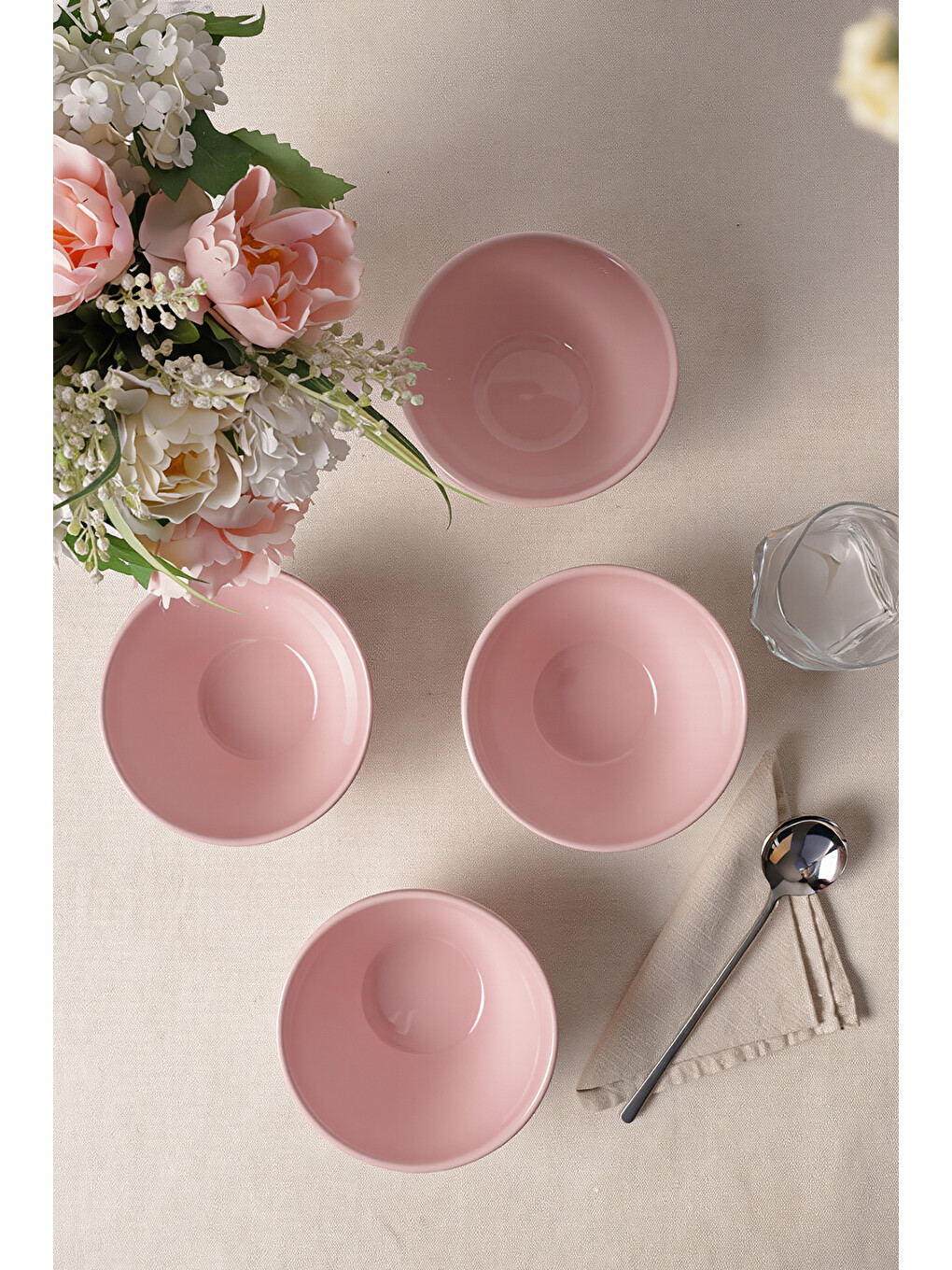 Açık Pembe Escargot Kase 14 cm 4 Adet-3