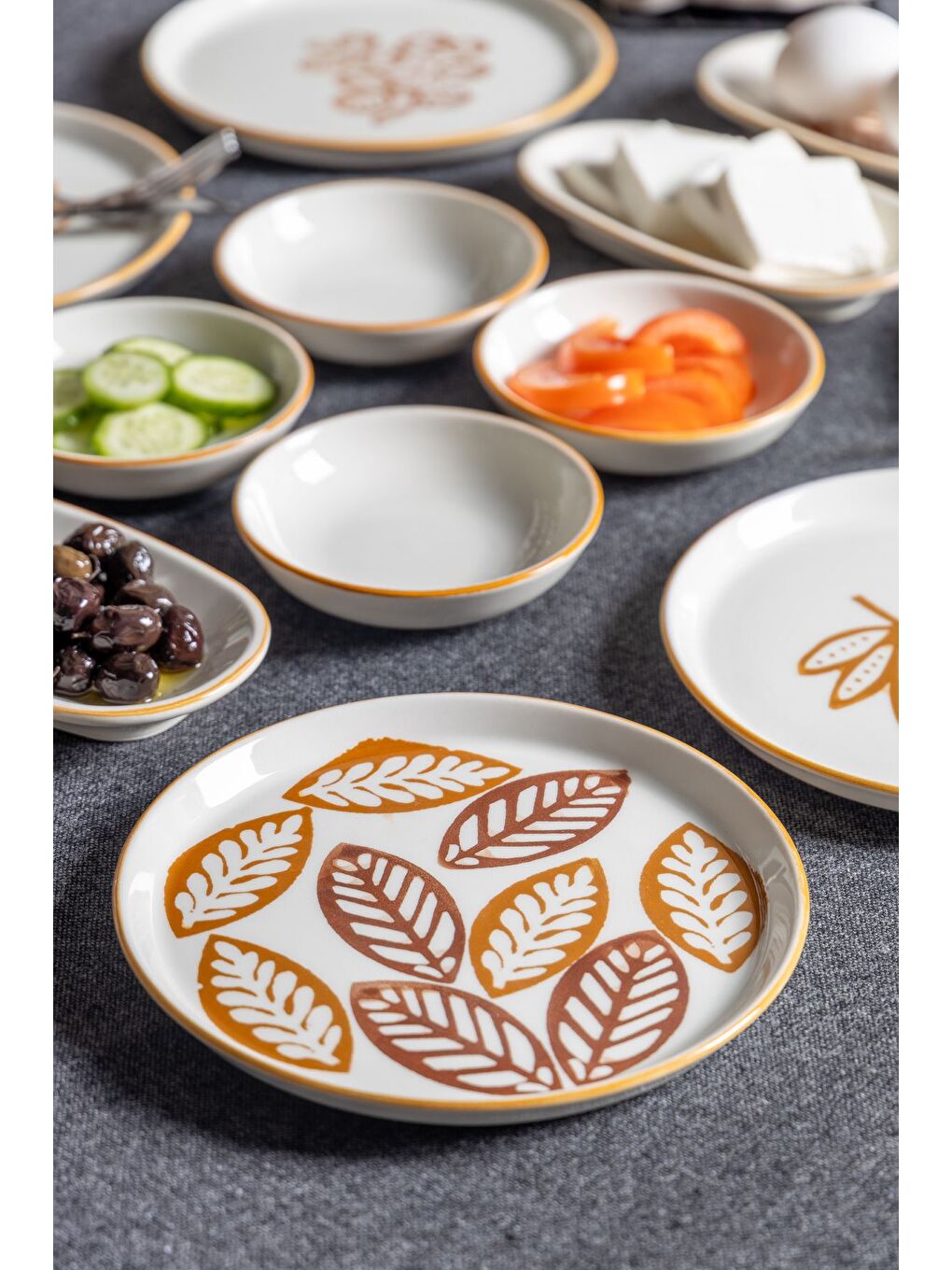 Kahverengi 14 Parça 6 Kişilik Handmade Terra Kahvaltı Takımı   Lüx Kahvaltılık Sunum Seti-3