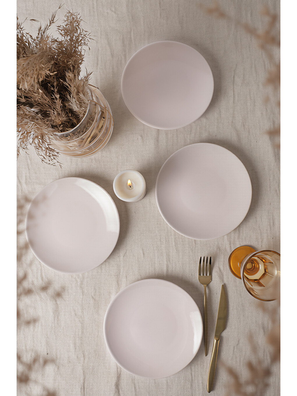 Ekru Krem Ege Pasta Tabağı 20 cm 4 Adet-3