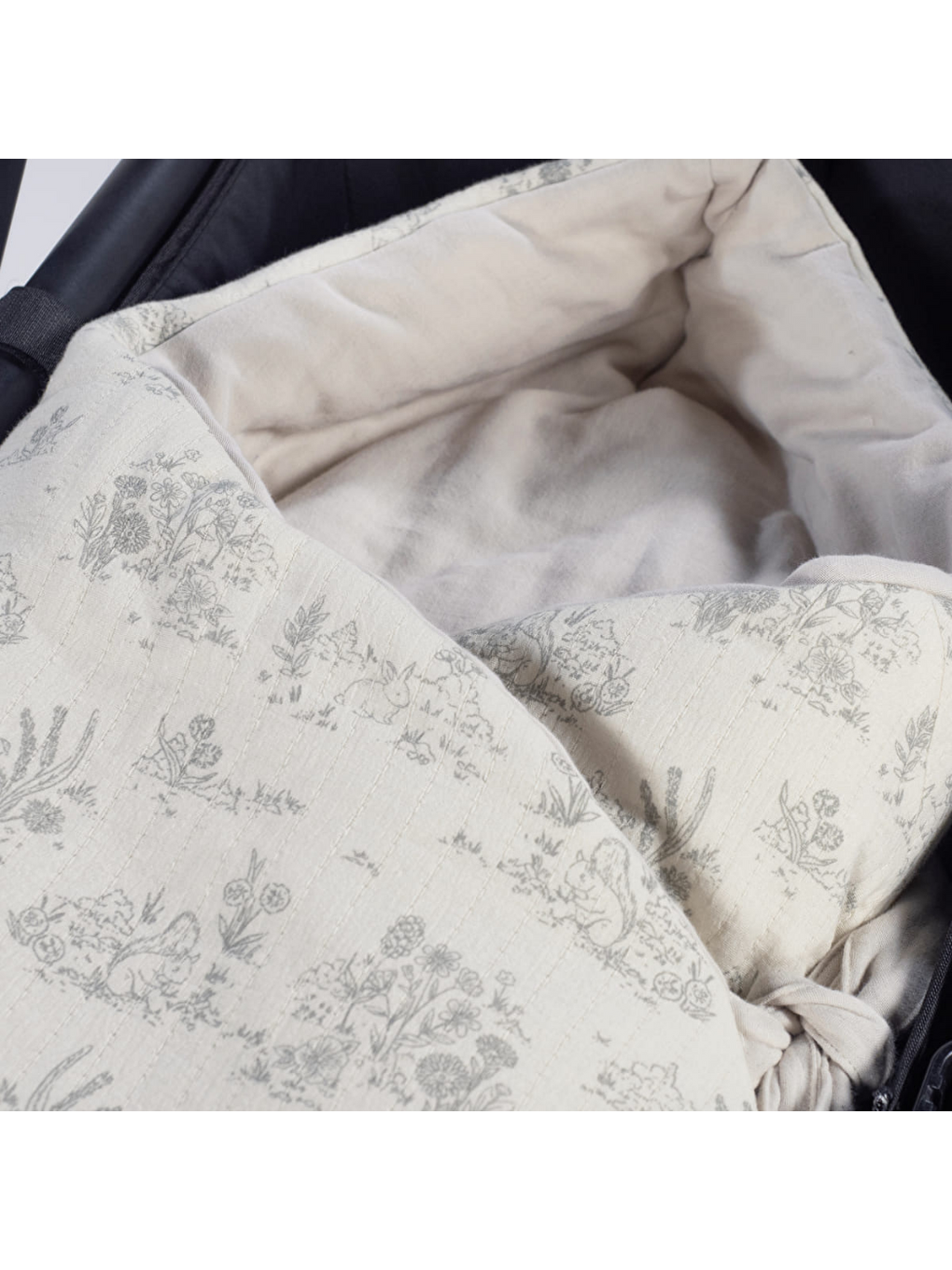 Ekru Hood Toile de Jouy Kundak Bebek Battaniye Cream-4