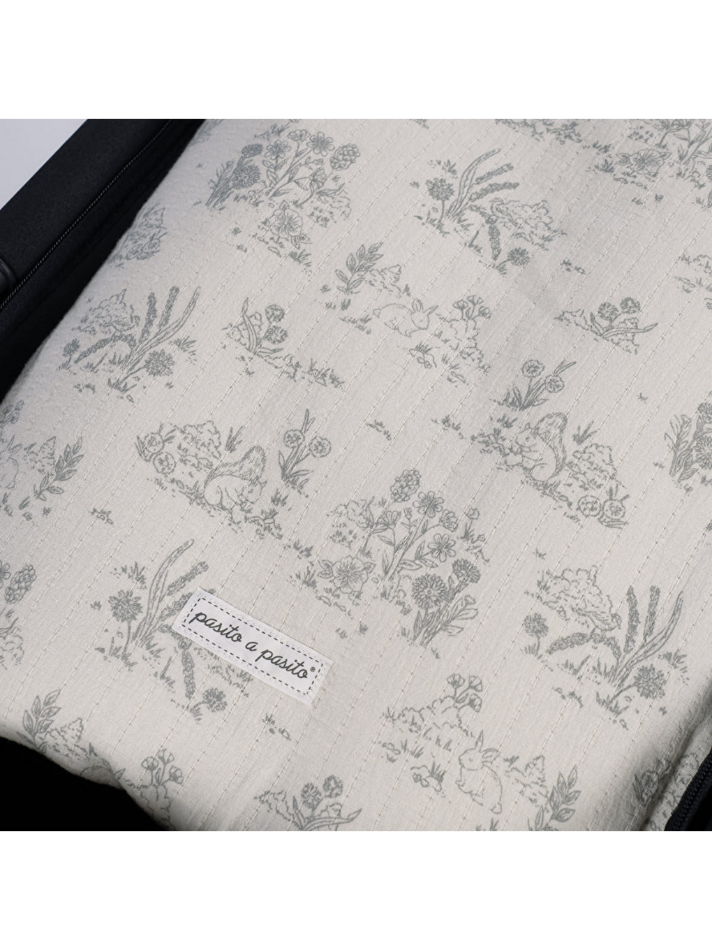 Ekru Hood Toile de Jouy Kundak Bebek Battaniye Cream-5