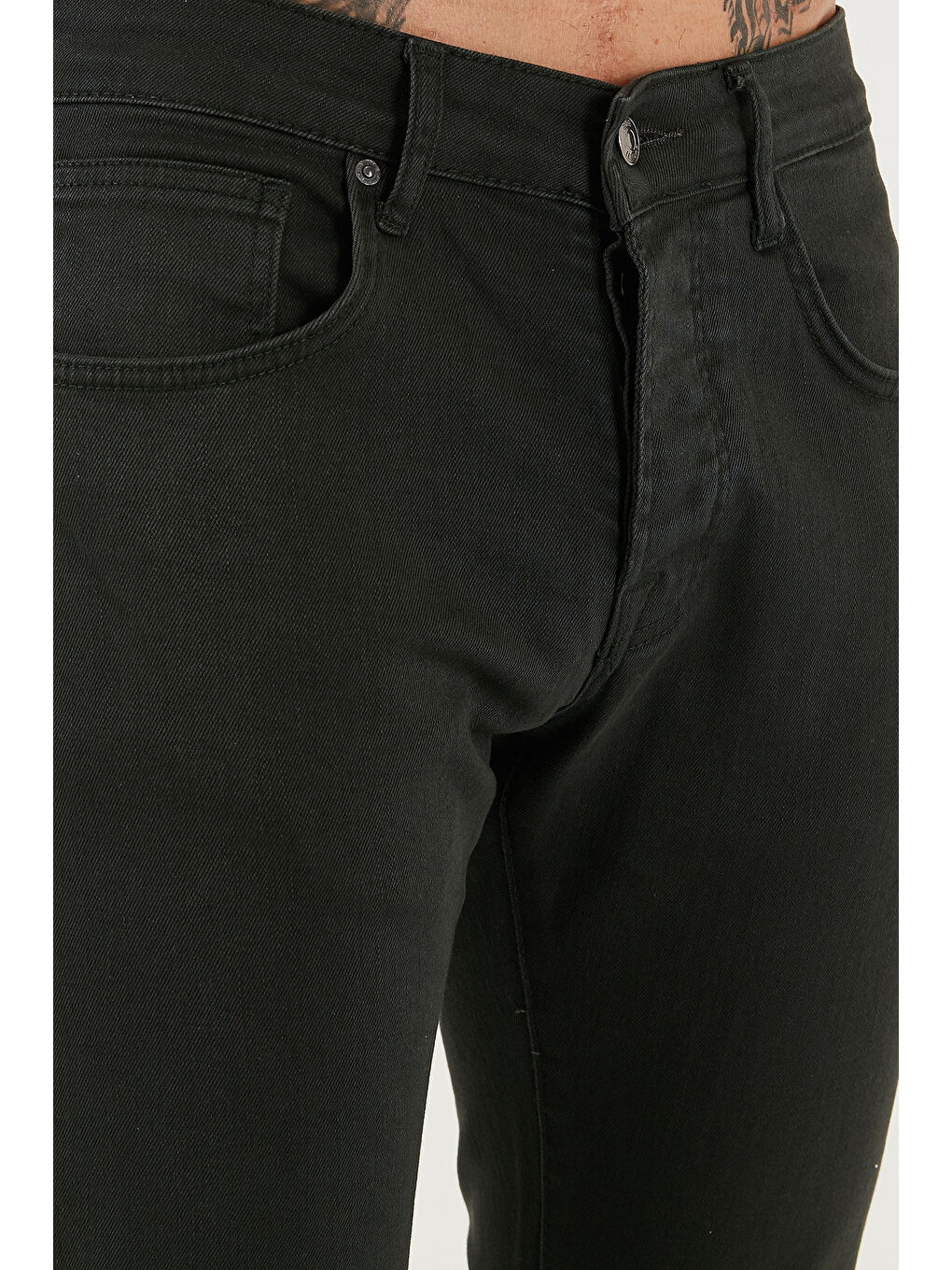 Yeşil Streç Pamuklu Slim Fit Normal Bel Dar Paça Jeans 1115C24NAPOLI-5