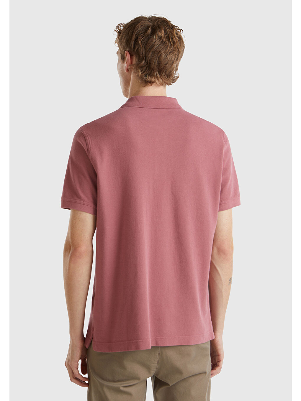 Pembe Erkek Gül Kurusu Regular Fit Kısa Kollu Polo Tişört-4
