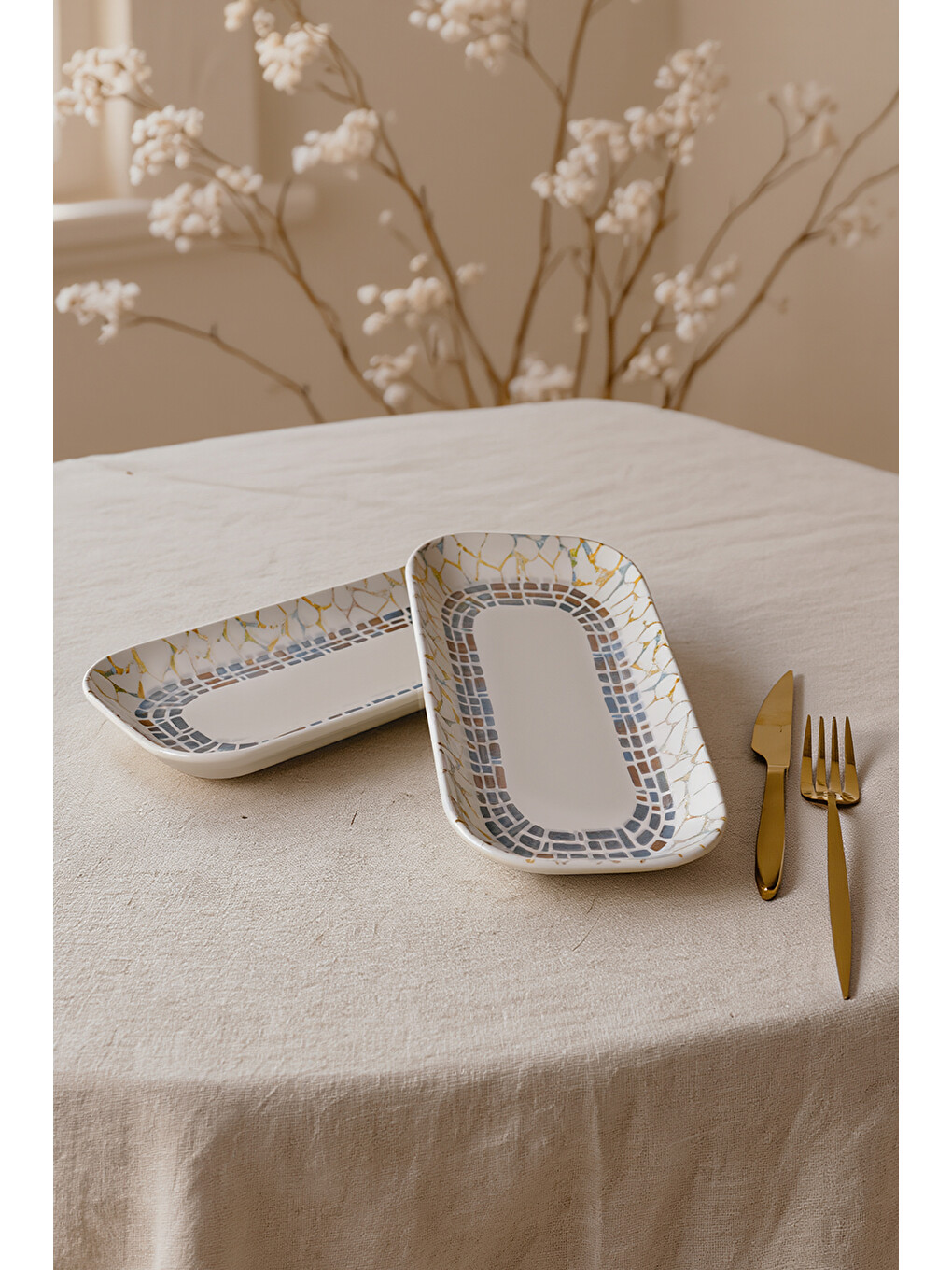 Karışık Professional Mosaica Pergamon Kayık Tabak 28 Cm 2 Adet-3
