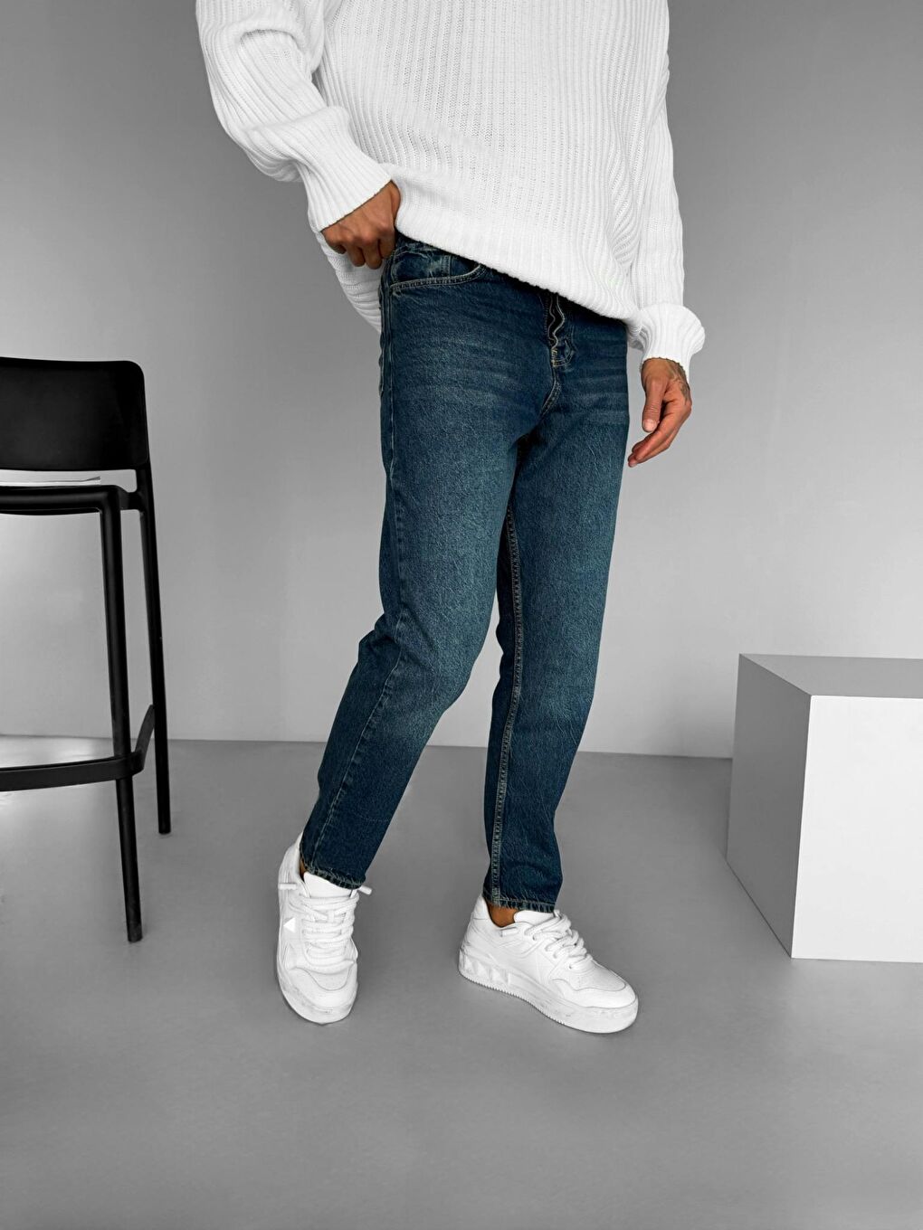 Abluka Online Erkek Boyfriend Fit Jean Pantolon Lacivert - 1