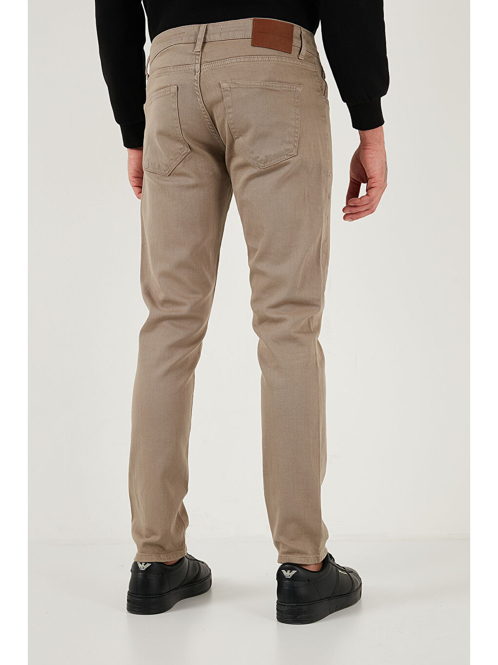 Bej Streç Pamuklu Slim Fit Normal Bel Dar Paça Jeans 1115C24NAPOLI-5