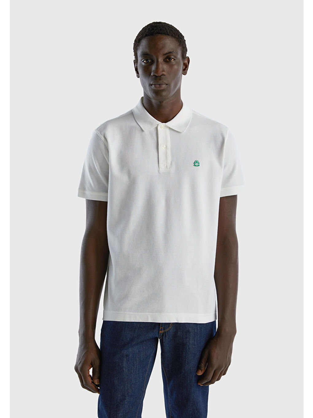 United Colors Of Benetton Erkek Beyaz Regular Fit Kısa Kollu Polo T-Shirt - 2