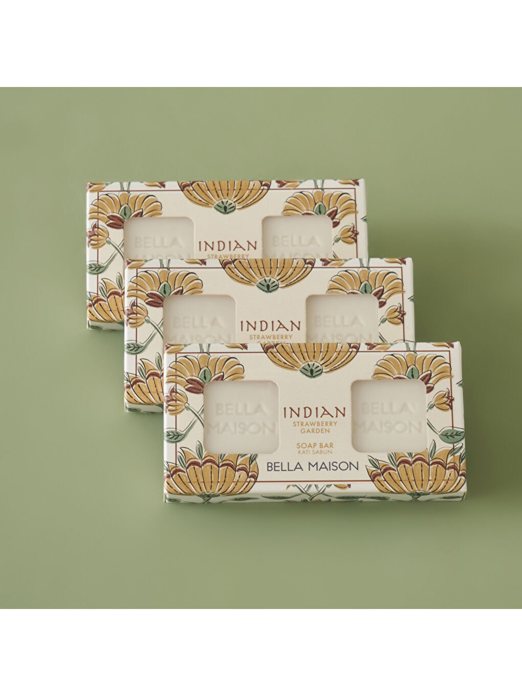 Indian Strawberry Garden Sabun 3'lü Beyaz  (100 gr)