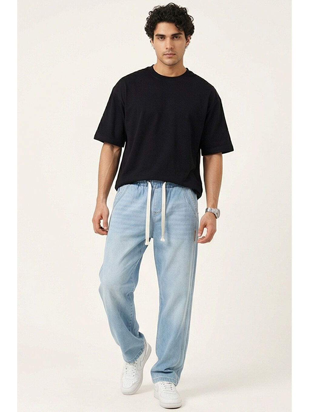 Erkek Rahat Kesim Baggy Jean Pantolon 30076 - Mavi