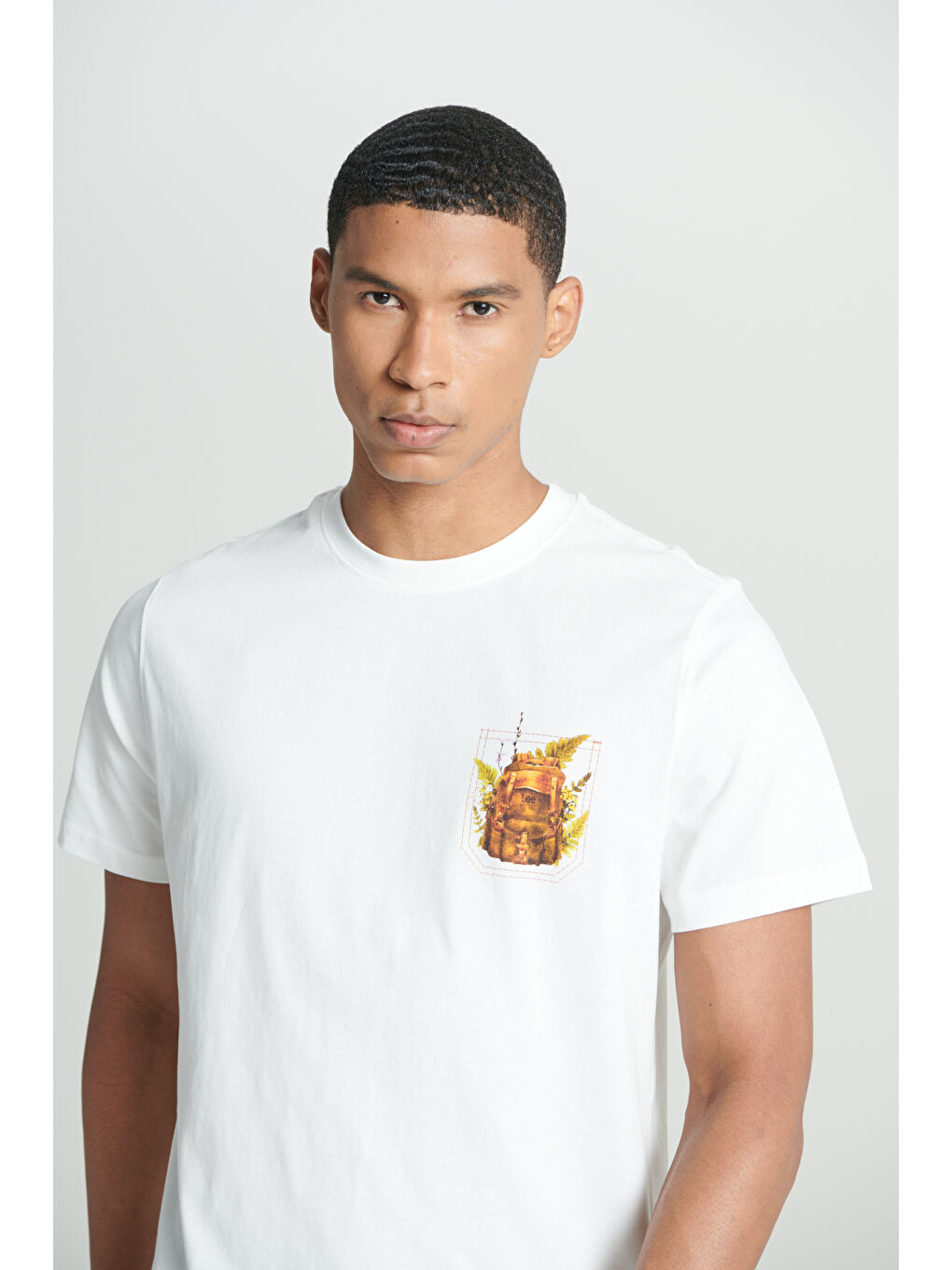 Regular Fit Normal Kesim Bisiklet Yaka %100 Pamuk Beyaz Tişört-4