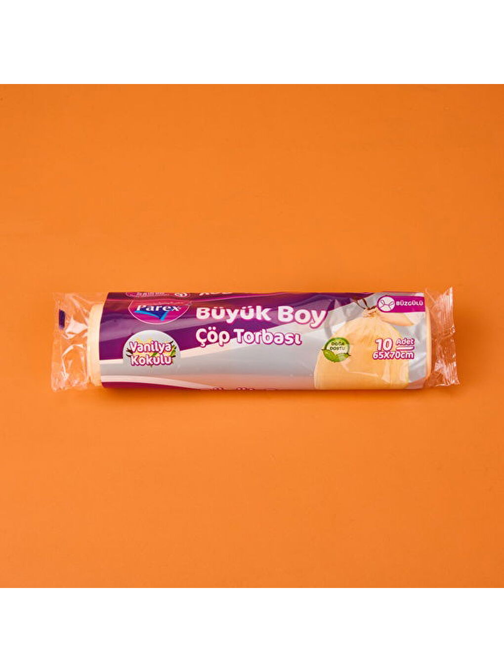 Karışık Vanilya Kokulu Büzgülü Büyük Boy 10'lu Çöp Torbası - Turuncu-2