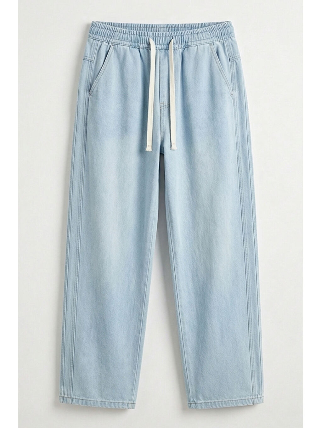 Erkek Rahat Kesim Baggy Jean Pantolon 30076 - Mavi-5