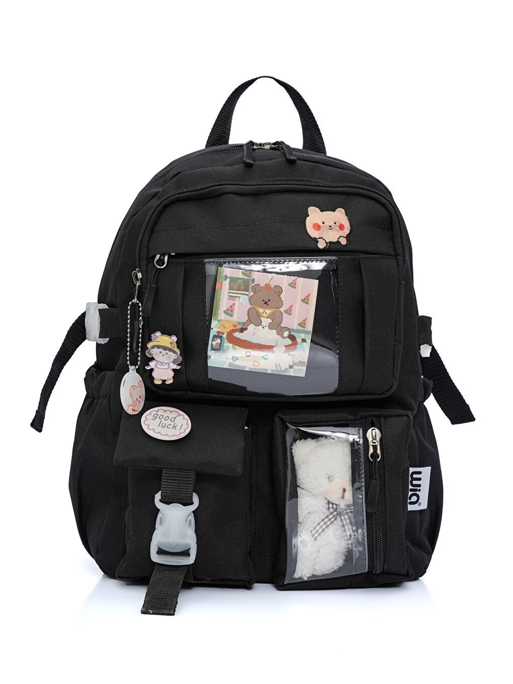 Kawaii Kore Tarzı Ayıcıklı İlkokul ve Beslenme Çantası-4