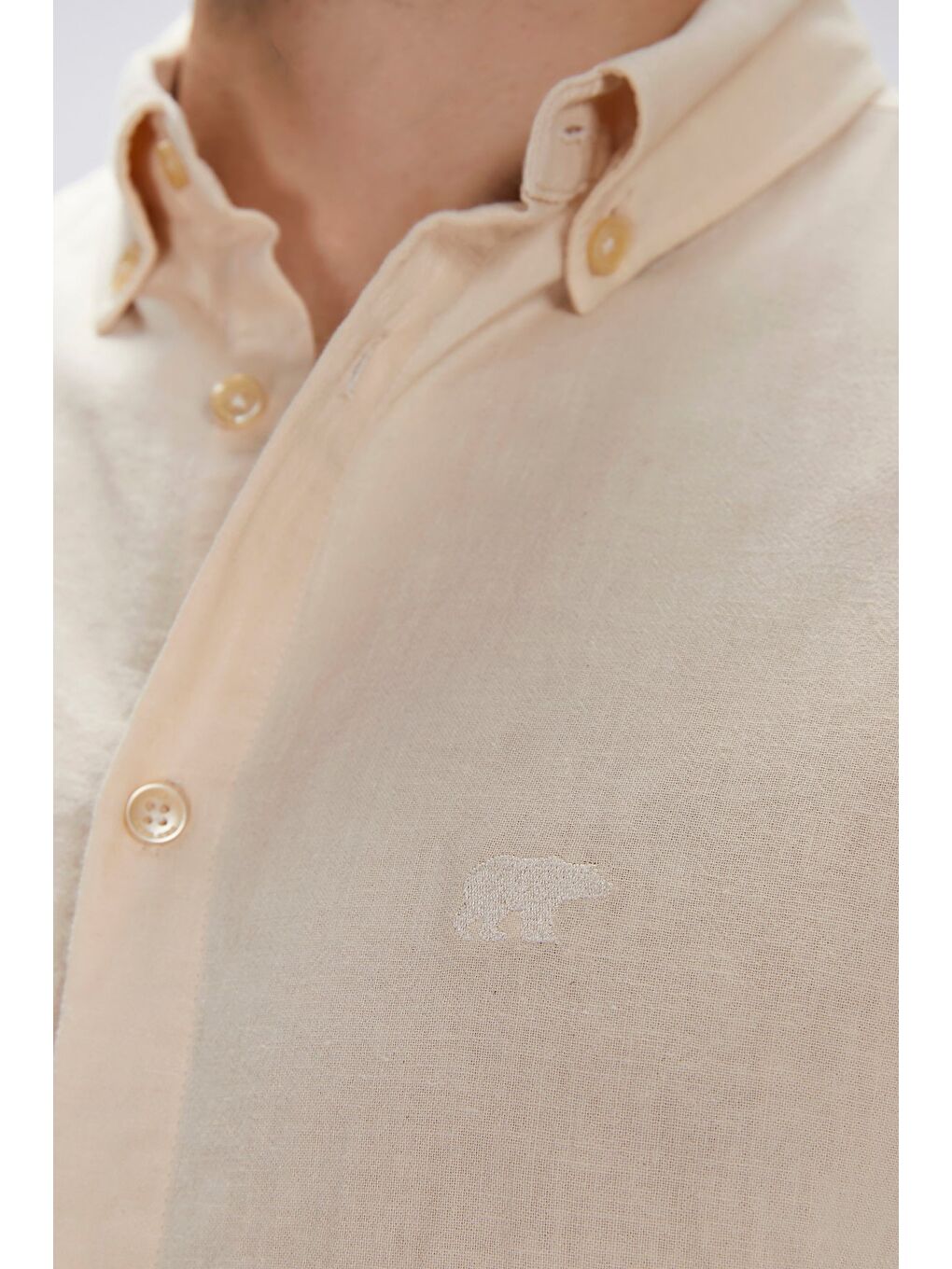 Tindra Bej Kısa Kollu Erkek Gömlek-3