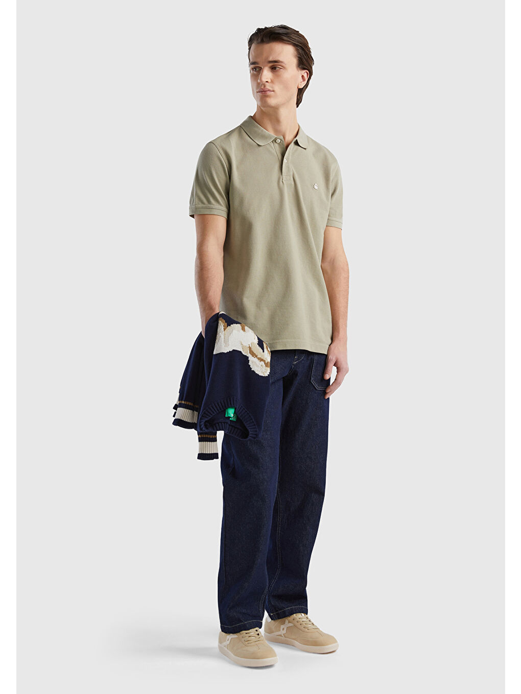 United Colors Of Benetton Erkek Bej Regular Fit Kısa Kollu Polo Tişört