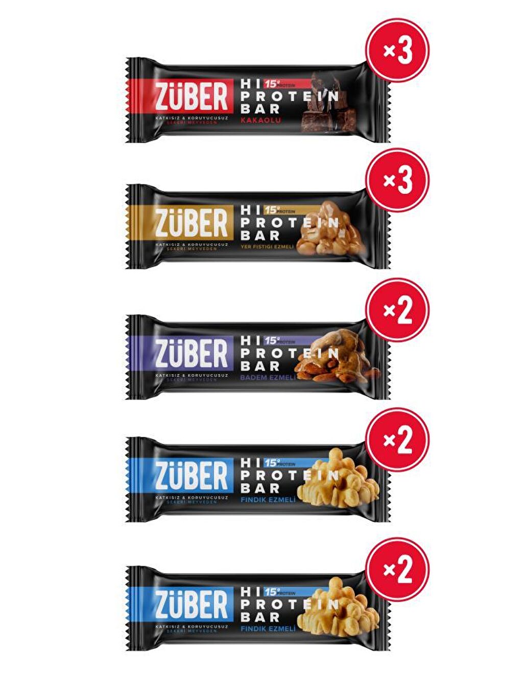 Yüksek Protein Bar Karma Deneme Paketi 45g x 12 Adet