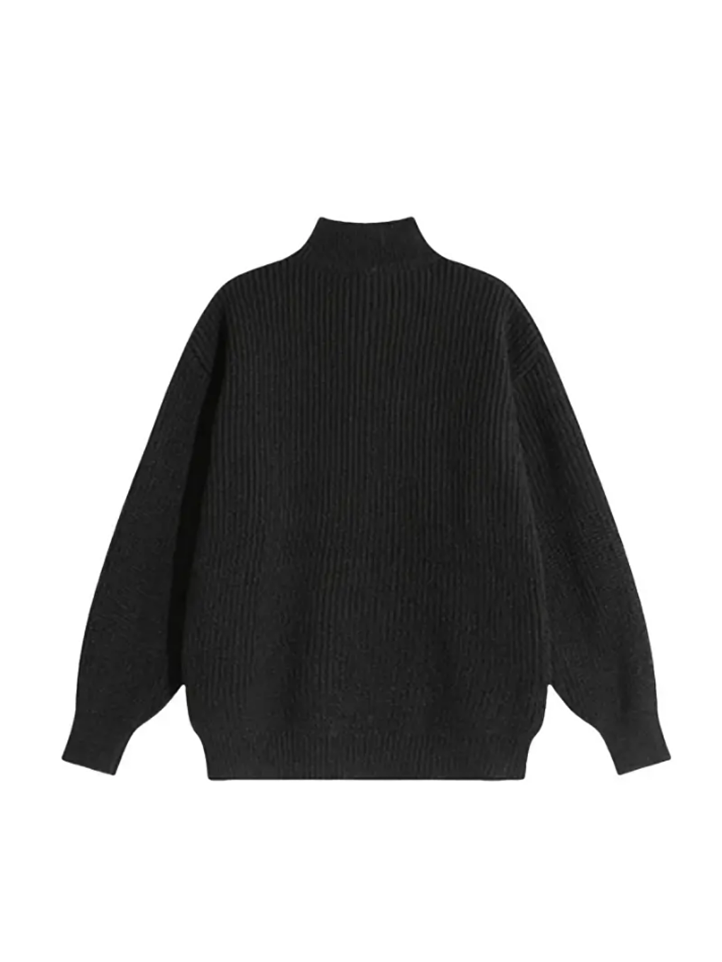 Siyah Erkek Regular Yarım Balıkçı Yaka Fermuarlı Balıkçı Triko Kazak-4