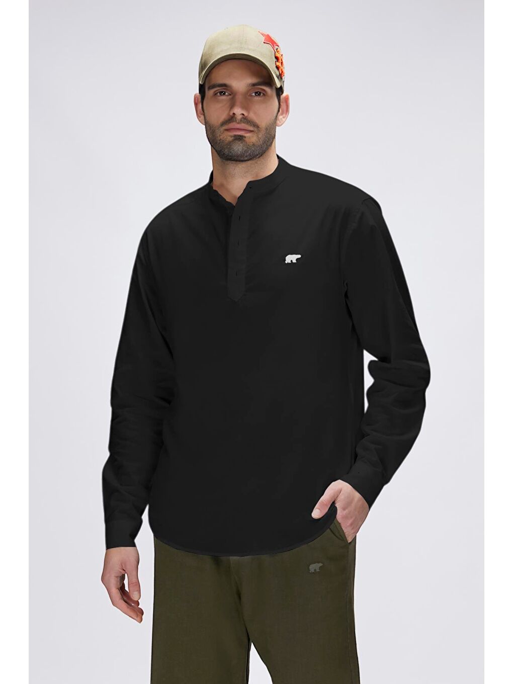 Luigi Siyah Erkek Gömlek-1