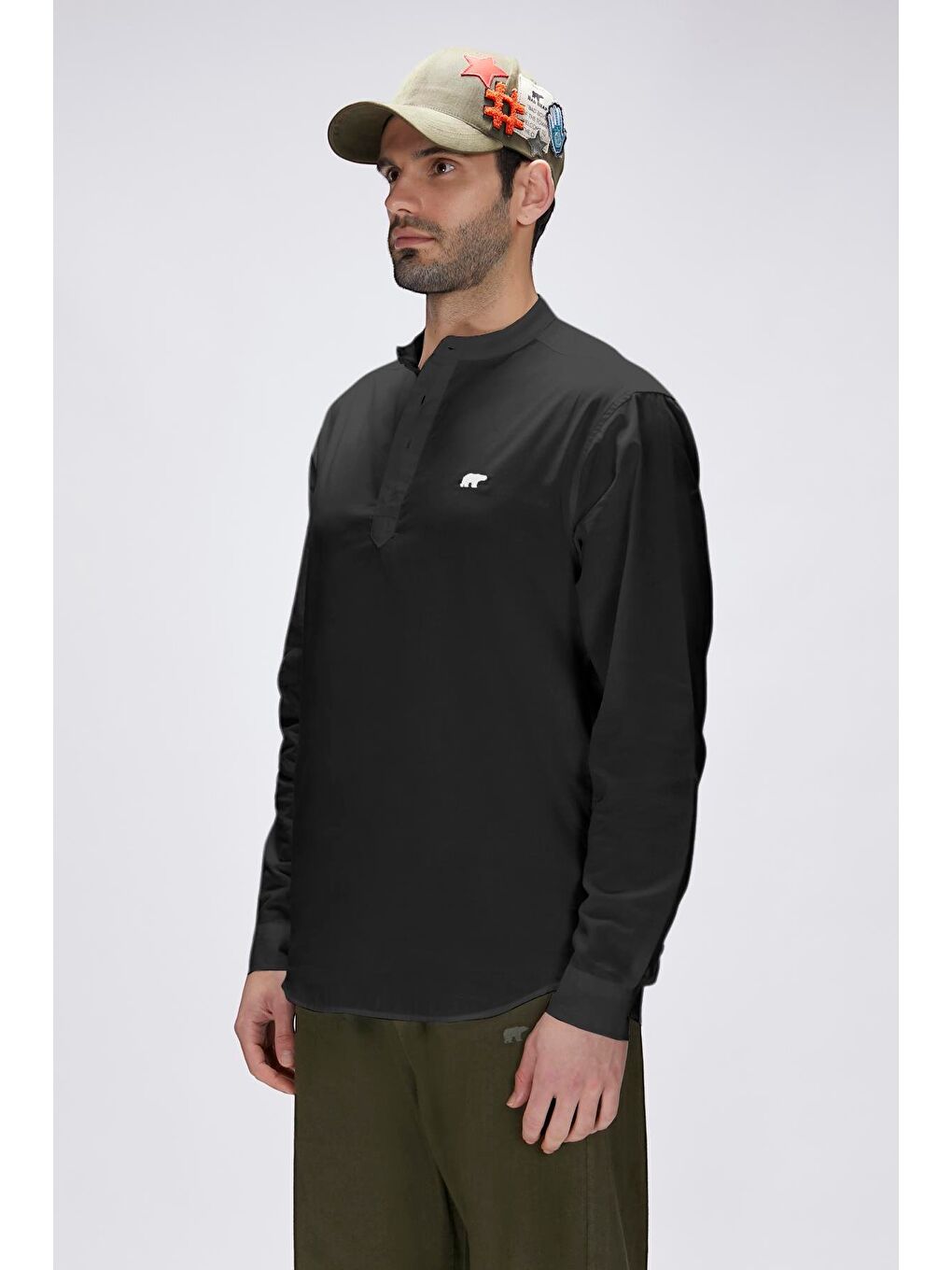 Luigi Siyah Erkek Gömlek-3