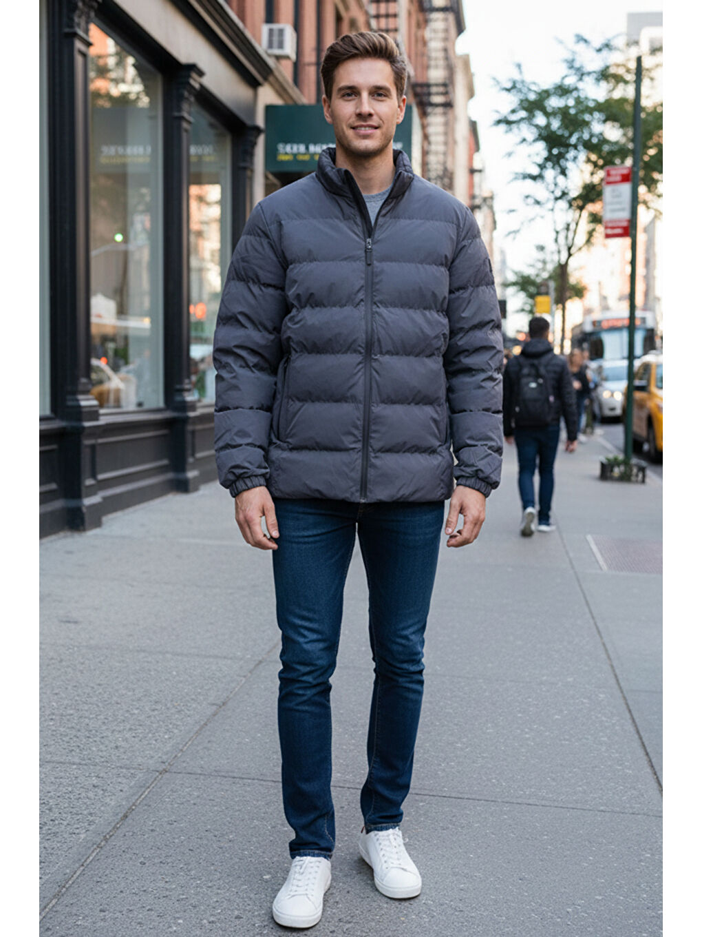 Erkek İçi Astarlı Şişme Mont 7070 Antrasit-2