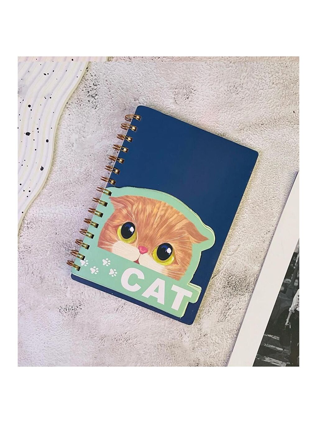 Sevimli Kedi Kapaklı Spiral Defter