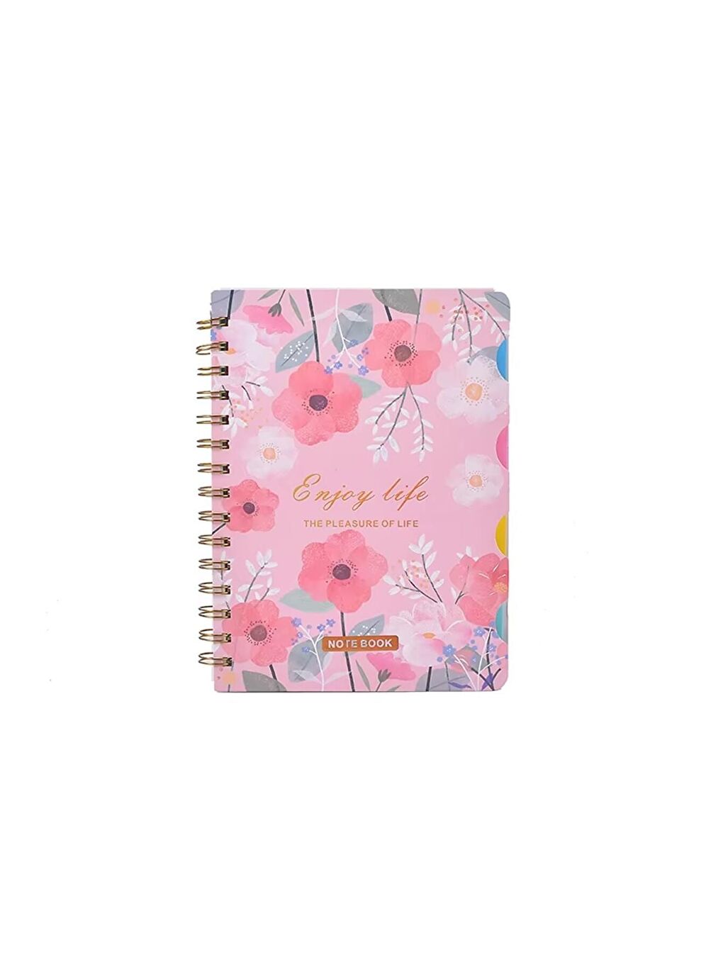 Renkli Çiçek Desenli Bölmeli Spiral Defter-1