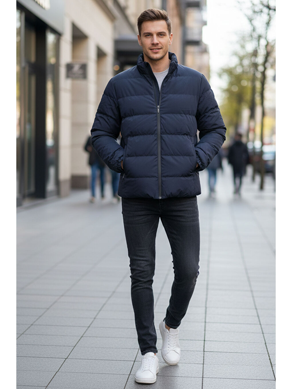 Erkek İçi Astarlı Şişme Mont 7070 Lacivert-2