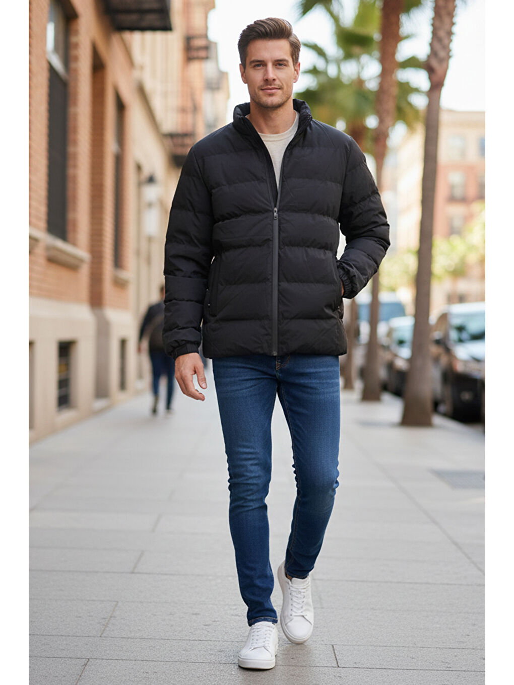 Erkek İçi Astarlı Şişme Mont 7070 Siyah-3