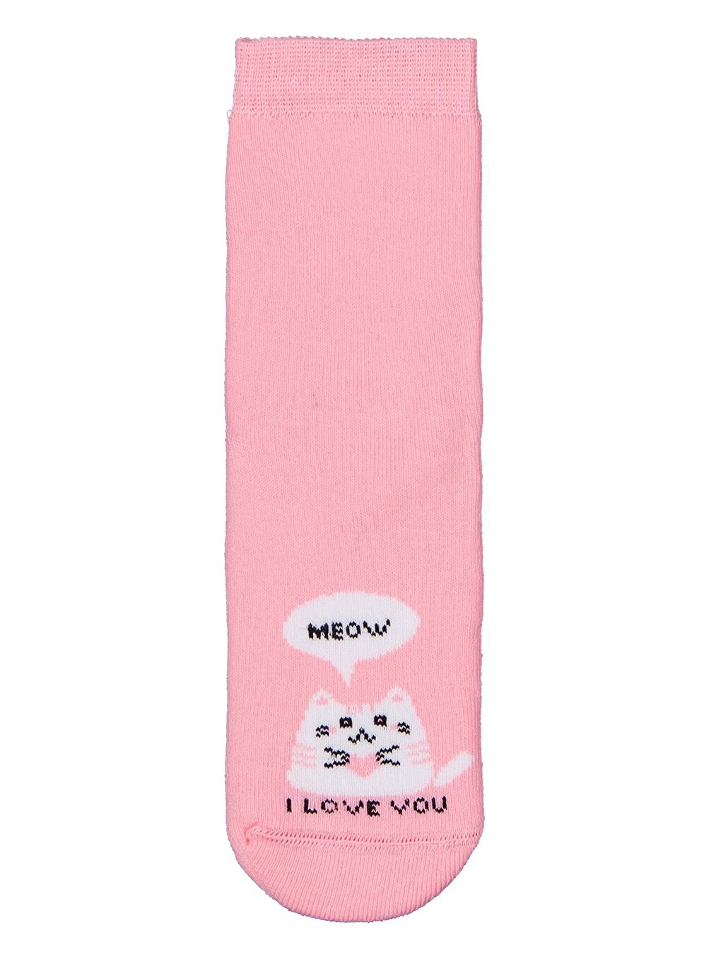 Beyaz Girls Meow Havlu 2'li 2-12 Yaş Kız Soket Çorap - Standart-6