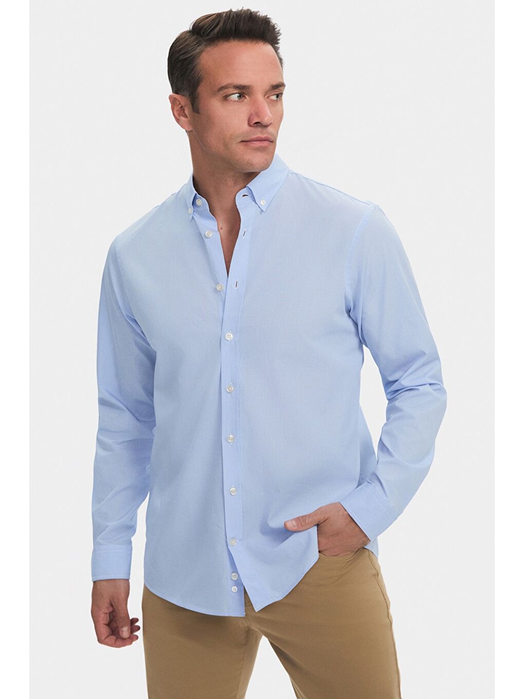 Mavi Exclusive Erkek Regular Fit Kareli Düğmeli Yaka Gömlek-3