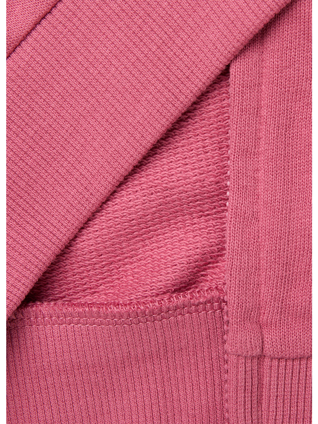 Kız Bebek Fuşya Önü İşlemeli Ribanalı Boğazlı Fermuarlı Dik Yaka Sweatshirt-2