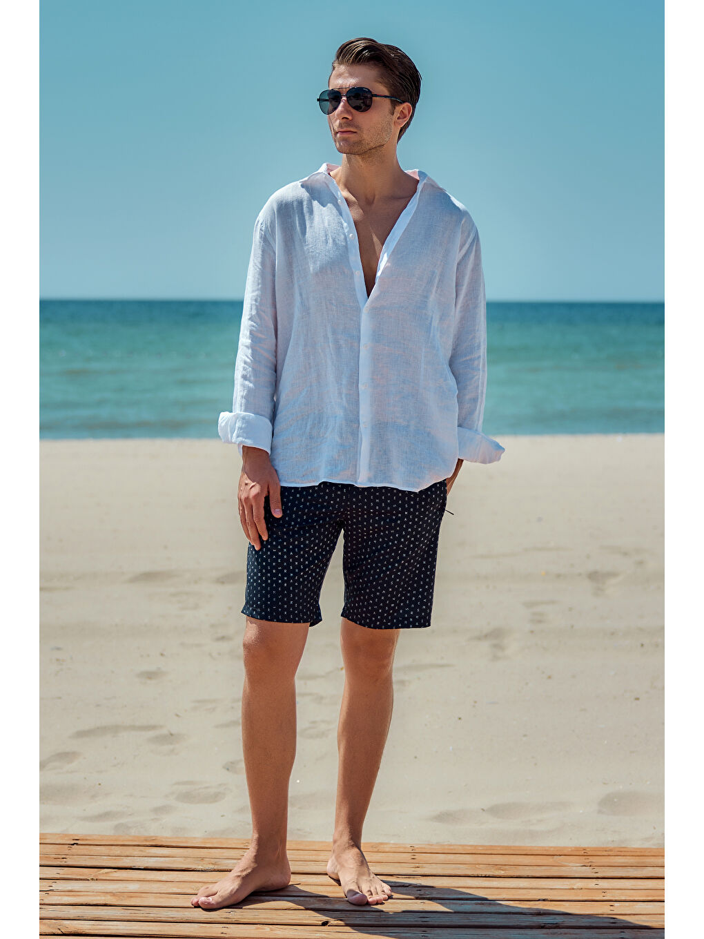 Kısa Erkek Deniz Havuz Şortu Mayo RKS-010 Lacivert