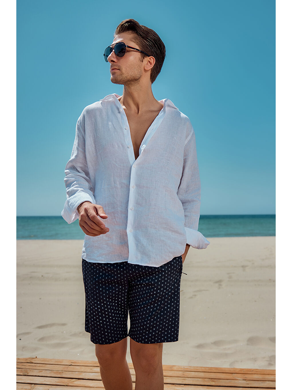 Kısa Erkek Deniz Havuz Şortu Mayo RKS-010 Lacivert-2