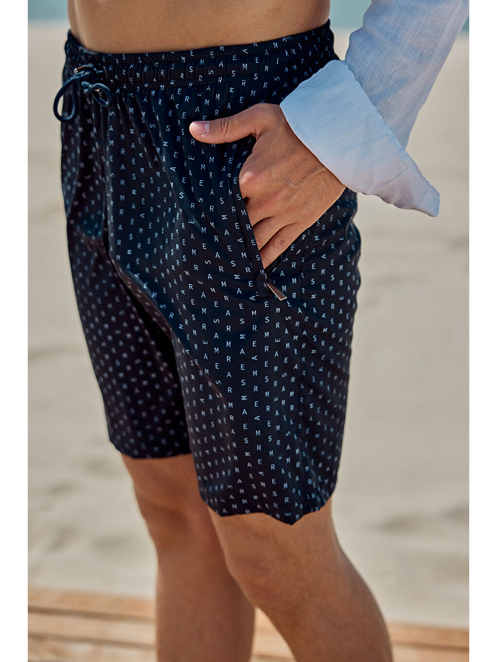 Kısa Erkek Deniz Havuz Şortu Mayo RKS-010 Lacivert-4