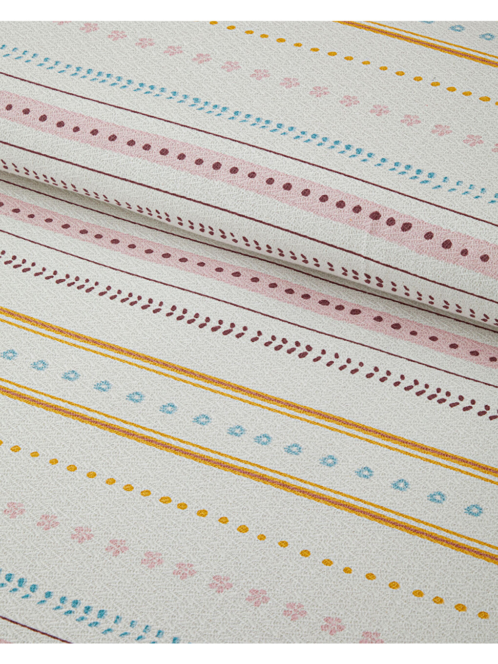 Sweet Stripes Baskılı Pamuklu Çift Kişilik Pike 200x220 Cm Pembe-2