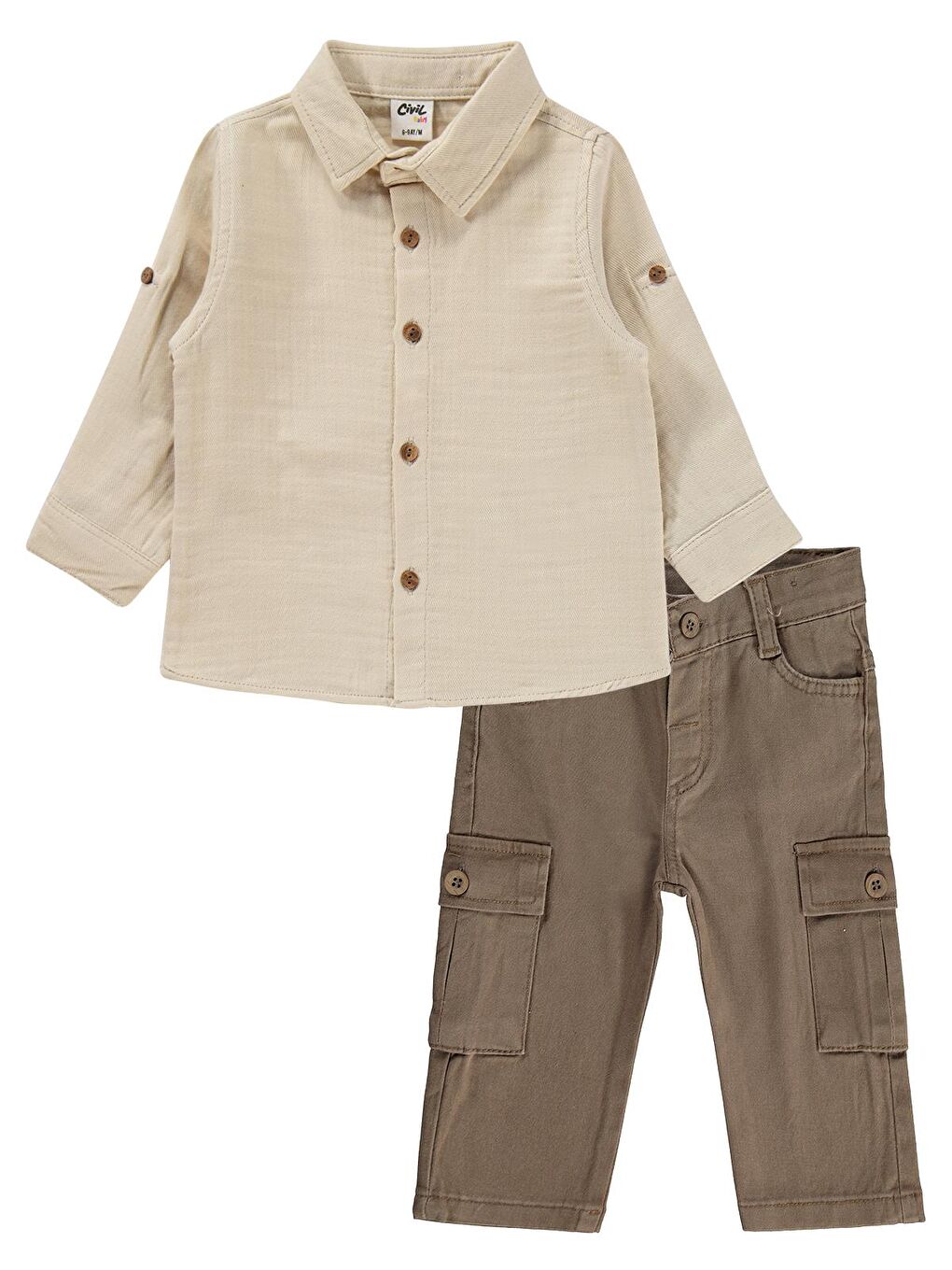Baby Kargo Cepli 6-18 Ay Takım - Kahverengi-1