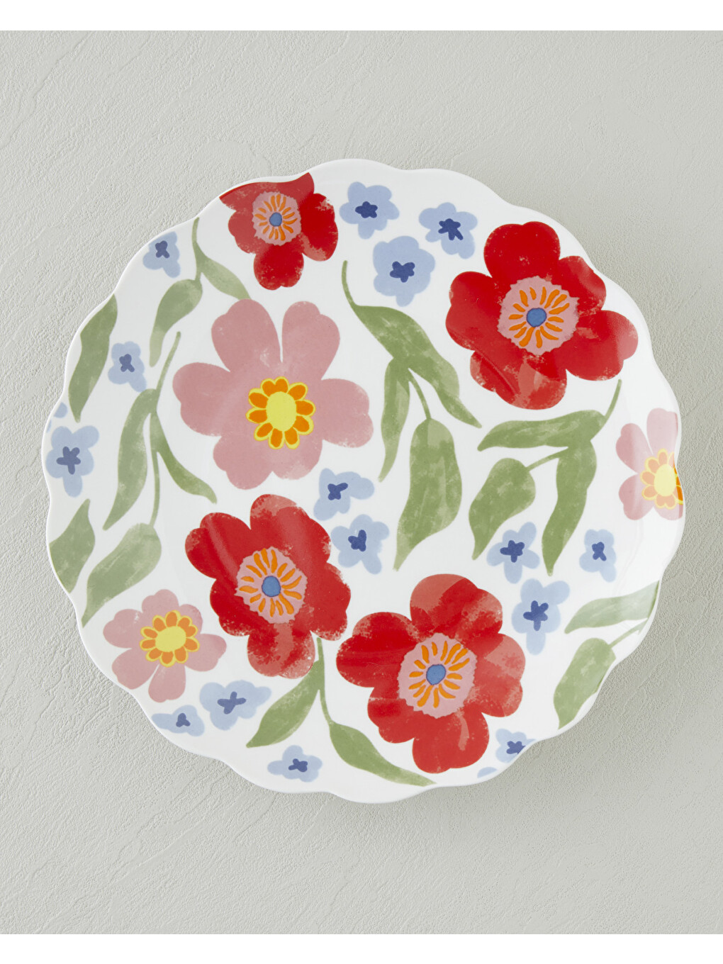 Beyaz Bright Bloom New Bone China Servis Tabağı 26 Cm Renkli-1