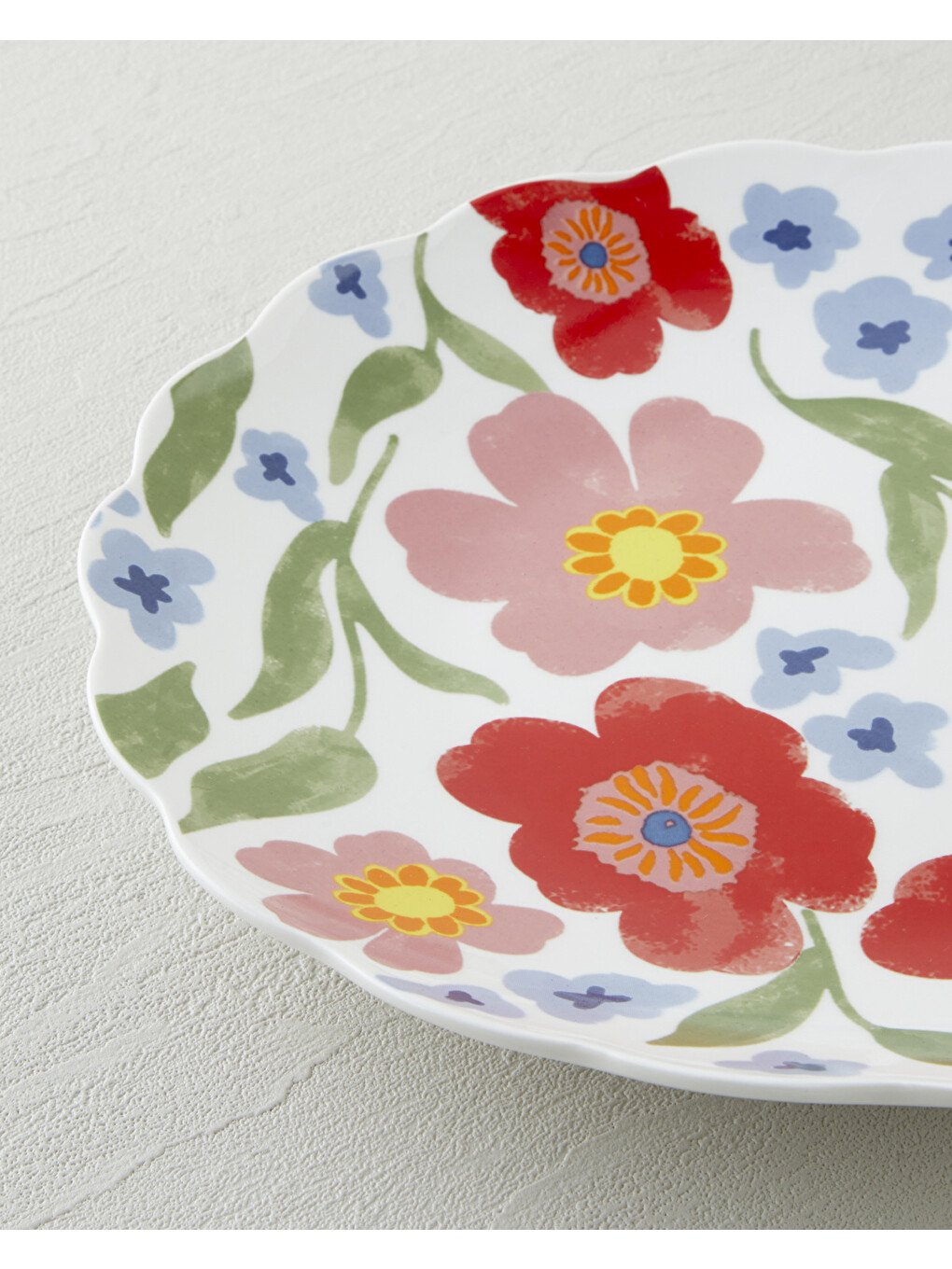 Beyaz Bright Bloom New Bone China Servis Tabağı 26 Cm Renkli-2