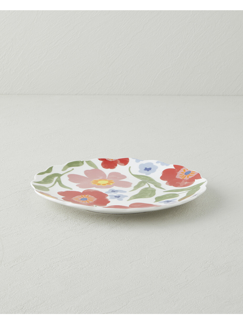 Beyaz Bright Bloom New Bone China Pasta Tabağı 19 Cm Renkli