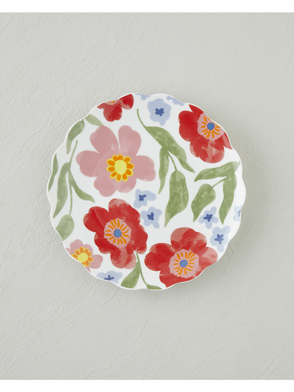 Beyaz Bright Bloom New Bone China Pasta Tabağı 19 Cm Renkli-1